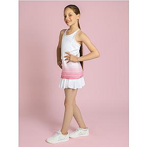 Girls Strappy Tennis Flounce Dress - Plumeria Ombre