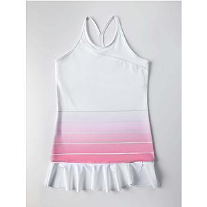 Girls Strappy Tennis Flounce Dress - Plumeria Ombre