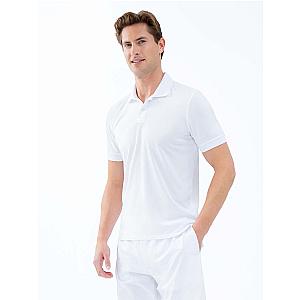 Performance Men's Classic Tennis Rib Collar Polo - White