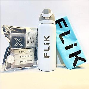FLiK Water Bottle Bundle With Accessory Kit and Towel