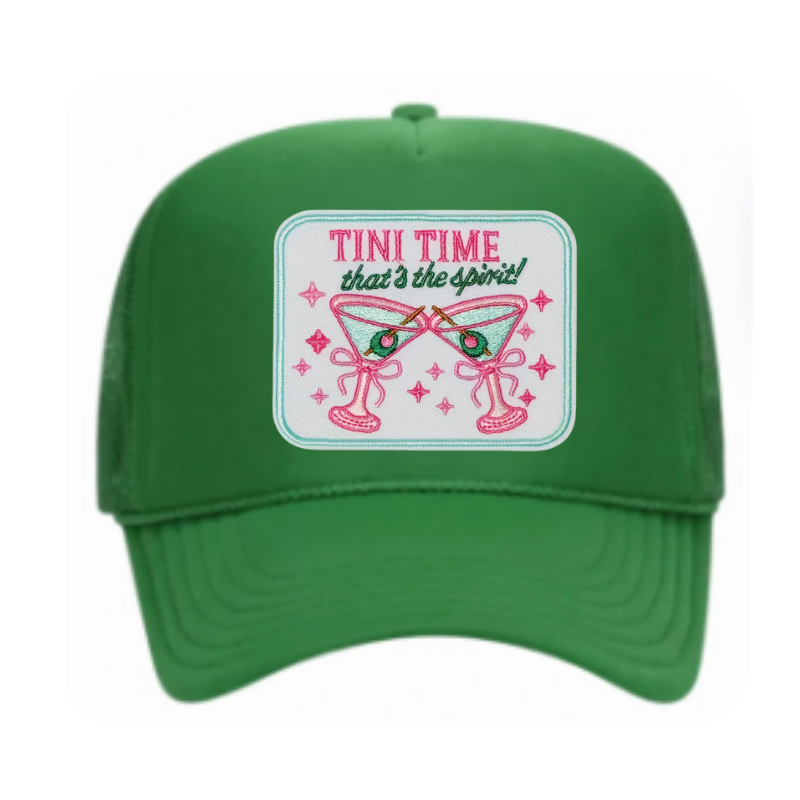 Green & White Trucker Cap - Tini's Trucker Hat
