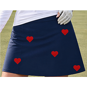 Women's Navy & Red Golf Skort with UPF 50+ | Performance Golf Skirt  | Runway Athletics