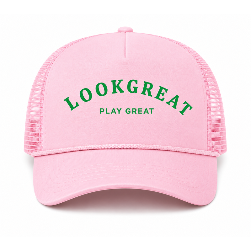 Athletic Pink Foam Front Rope Trucker Hat | Adjustable Mesh Snapback | Runway Athletics