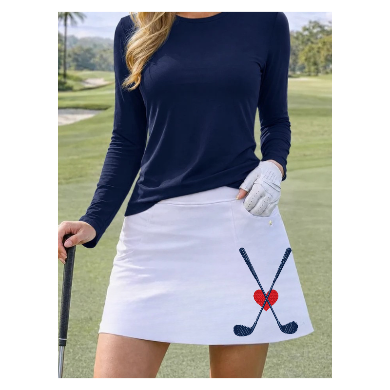 Women's White Golf Skort with UPF 50+ | Performance Golf Skirt  | Runway Athletics