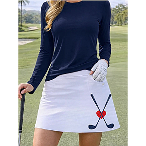 Women's White Golf Skort with UPF 50+ | Performance Golf Skirt  | Runway Athletics
