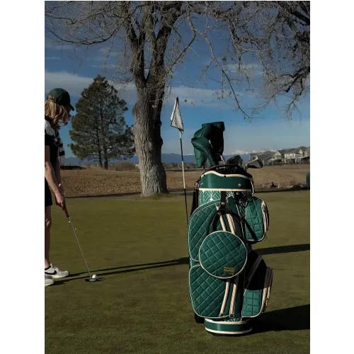 Women’S Deluxe Golf Cart Bag with 14-Way Divider, Cooler Pocket & Matching Accessories – Versailles