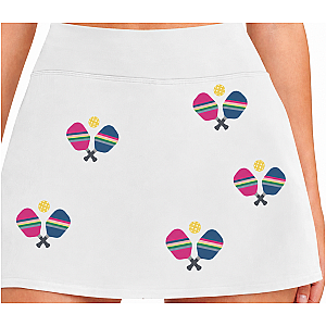 Women's Pickleball Skort with Built-In Shorts & Pockets | All Over Paddle Print