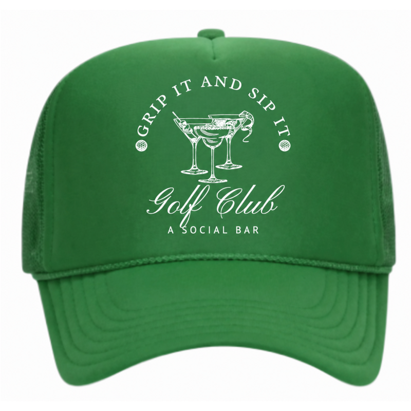 Grip It & Sip It Hat - Green & White