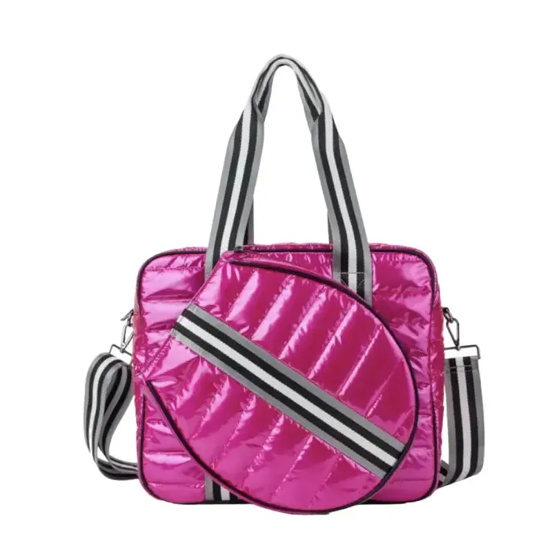 Quilted Tennis Tote Bag | Lightweight Racquet & Travel Bag - Pink