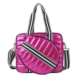 Quilted Tennis Tote Bag | Lightweight Racquet & Travel Bag - Pink