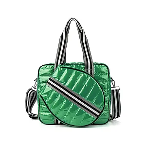 Women's Quilted Tennis Tote Bag | Lightweight Racquet & Travel Bag – Green
