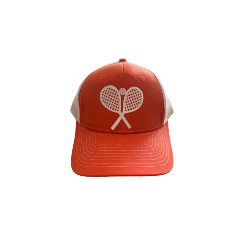 Orange Twill Cap - White Racquets
