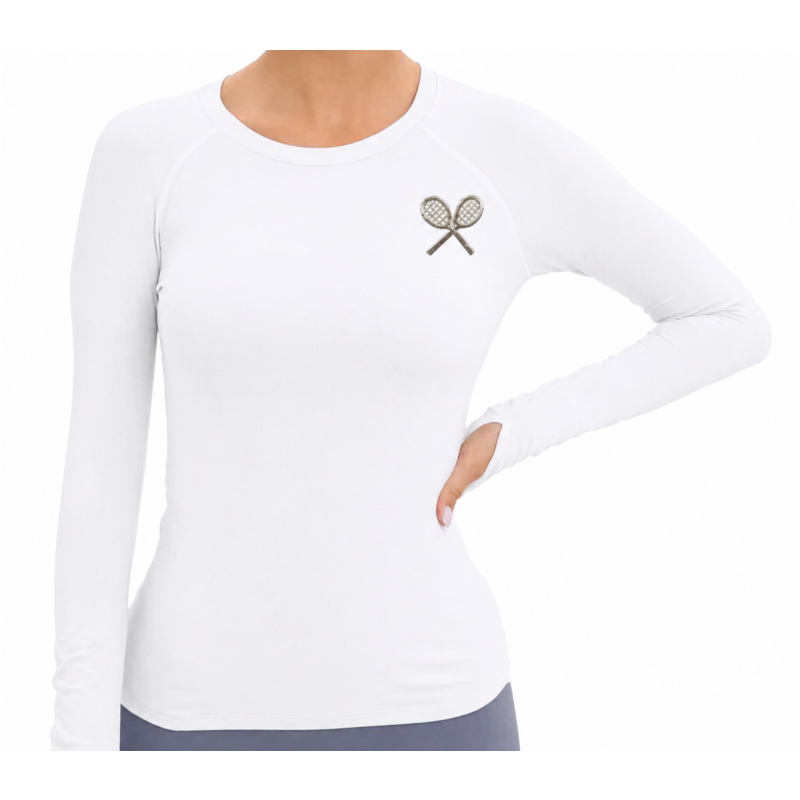 Sun Shirt Ultra Comfort White  - Silver Racquets