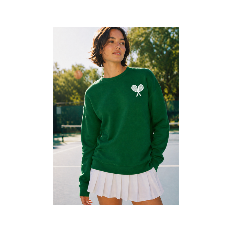 The Rally Crew Sweatshirt - Green/White