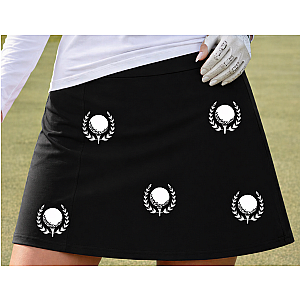 Women's Black Golf Skort with UPF 50+ | Golf Print Skirt  | Runway Athletics