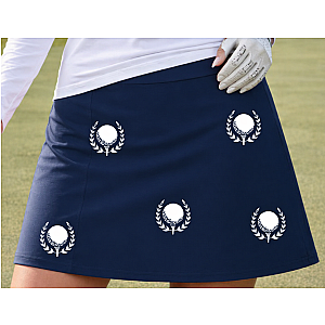 Women's Navy Golf Skort with UPF 50+ | Golf Print Skirt  | Runway Athletics