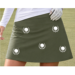 Women's Green Golf Skort with UPF 50+ | Golf Print Skirt  | Runway Athletics