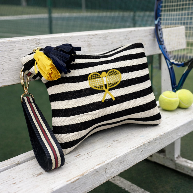 Striped Tennis Wristlet Clutch