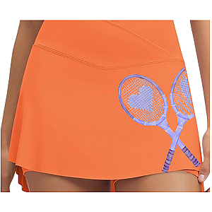 Women's High-Waisted Tennis Skort with Built-In Shorts & Pocket | Tangerine Court Skirt | Runway Athletics