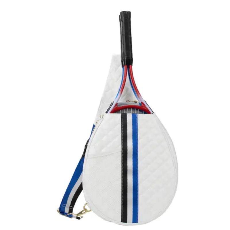 The Quilted Puffer Tennis Sling - White