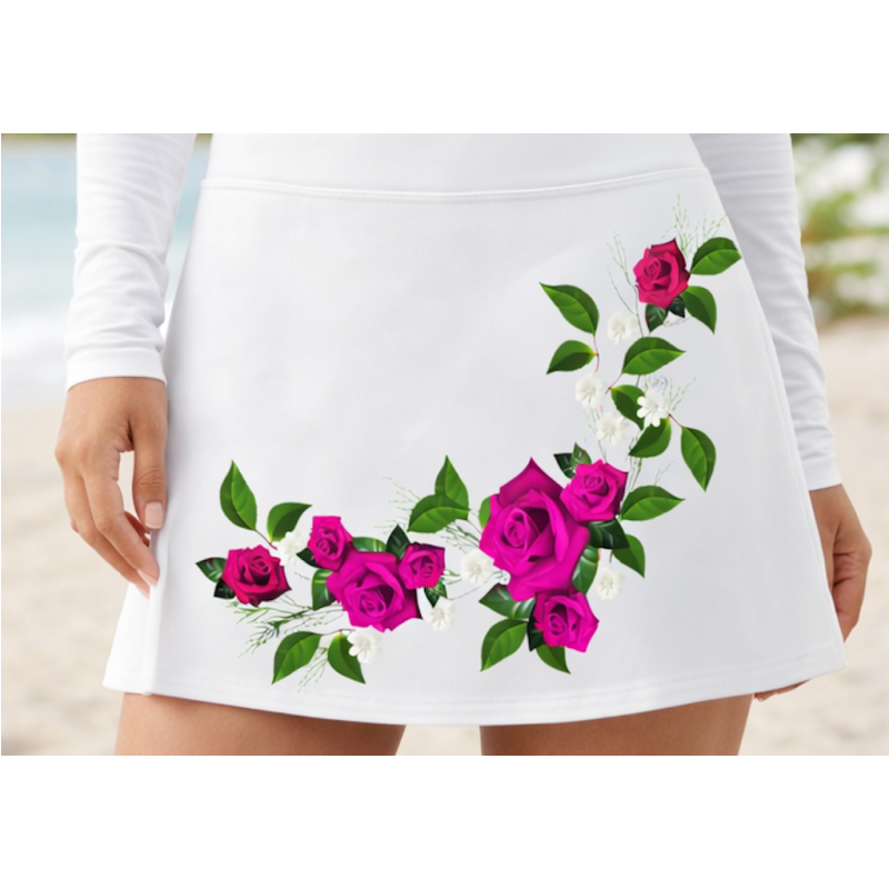 Rose Rally Court Skirt - Pink Roses