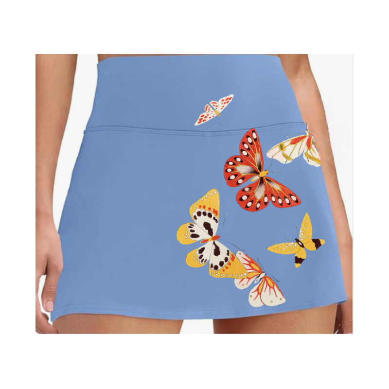 Women's Butterly Print Tennis Skort with Built-In Shorts & Pockets | Runway Athletics