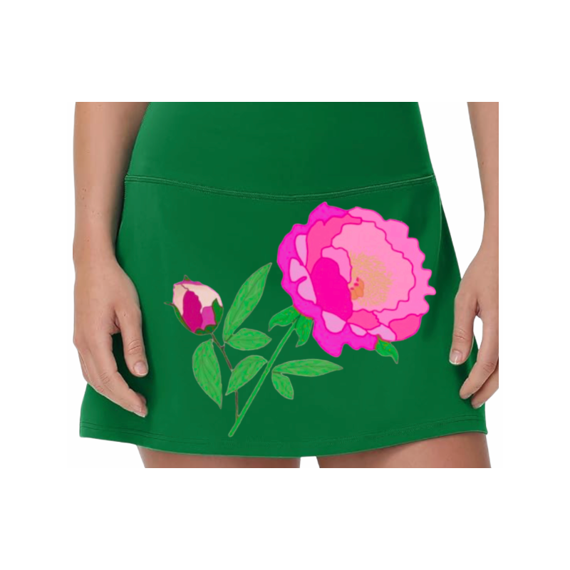 Women's Luxury Tennis Skirt | Floral Print Skirt with Built-In Shorts | Runway Athletics