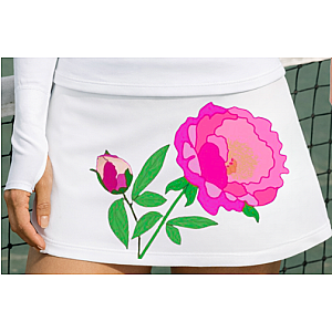 Women's Luxury Tennis Skirt | Floral Print Skirt with Built-In Shorts | Runway Athletics