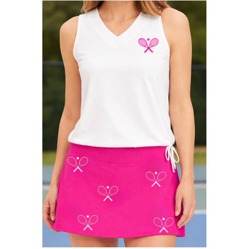 Double Trouble Court Set - Hot Pink/White