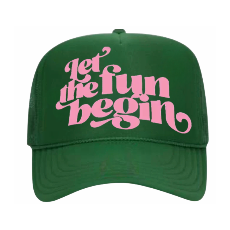 Let The Fun Begin Trucker Hat - Green/Pink