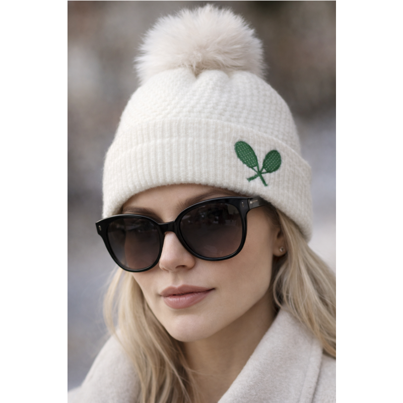 Tennis Time Beanie - Soft White