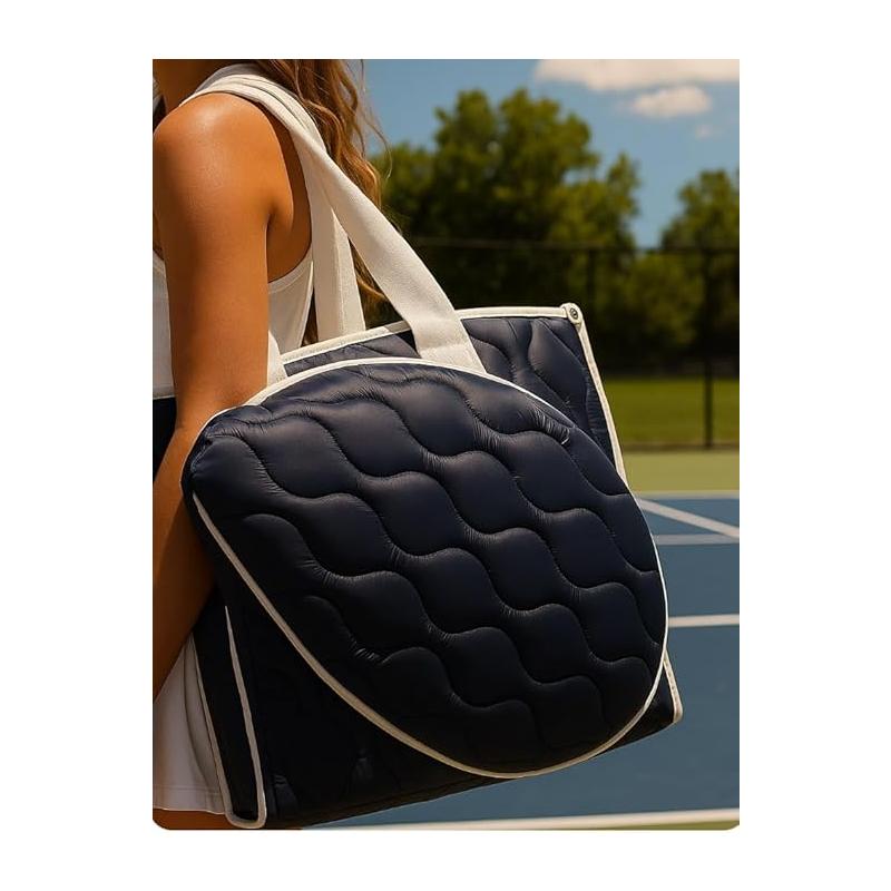 Tennis Quilted Lightweight Tennis Tote - Navy