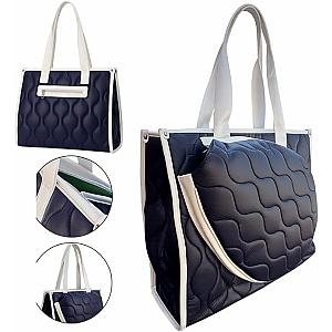 Tennis Quilted Lightweight Tennis Tote - Navy