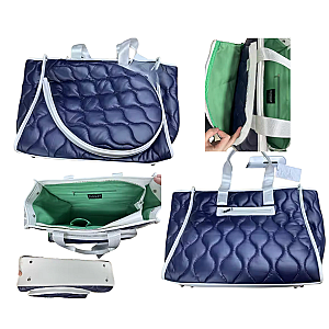 Tennis Quilted Lightweight Tennis Tote - Navy