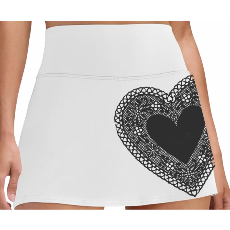 High-Waisted Performance Skirt  - White/Black