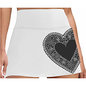 High-Waisted Performance Skirt  - White/Black
