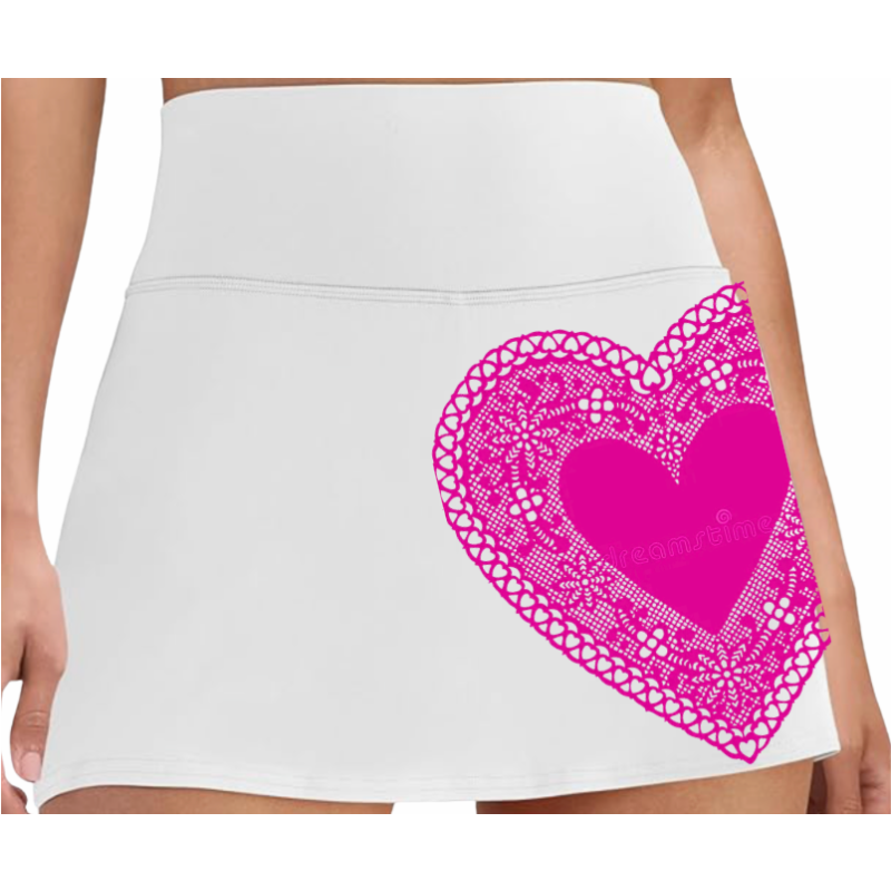 High-Waisted Performance Skirt - White/Pink