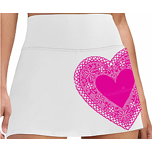 High-Waisted Performance Skirt - White/Pink