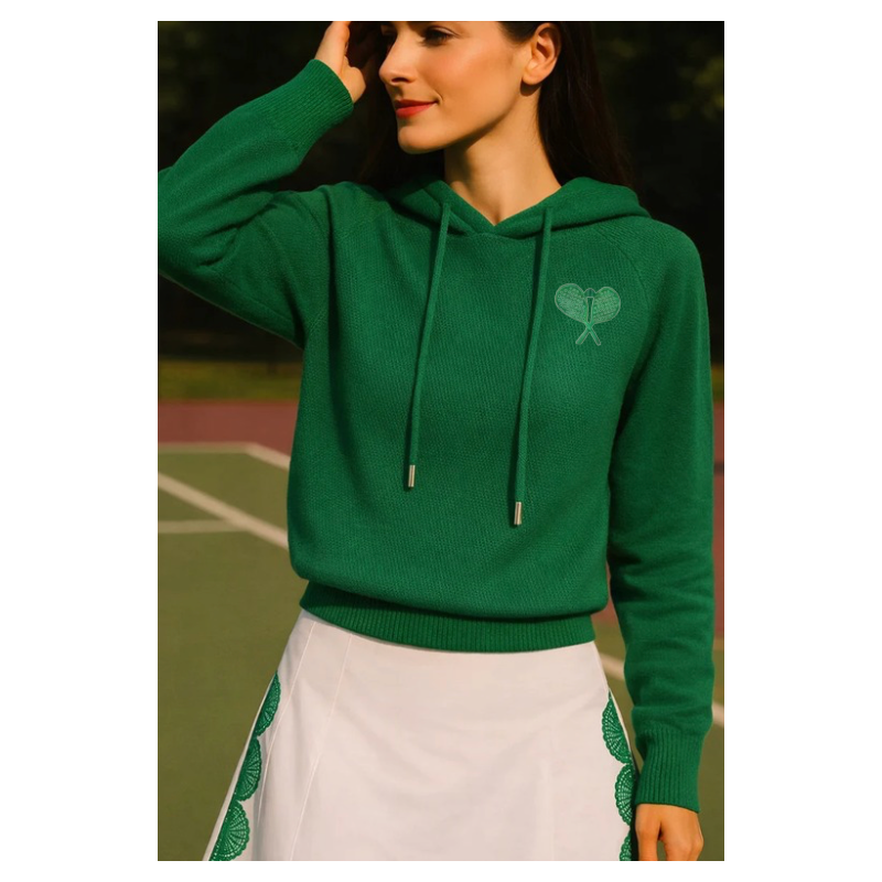 Tennis Vibes Sweater Hoodie - Green