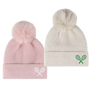 Tennis Time Beanie - (Creme or Pink)