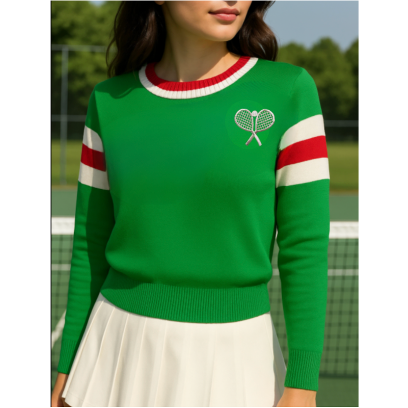 The Classic Pullover - Green, Red, White