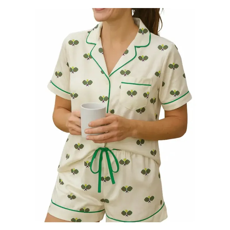 Pickleball Pajama Satin Short Set 
