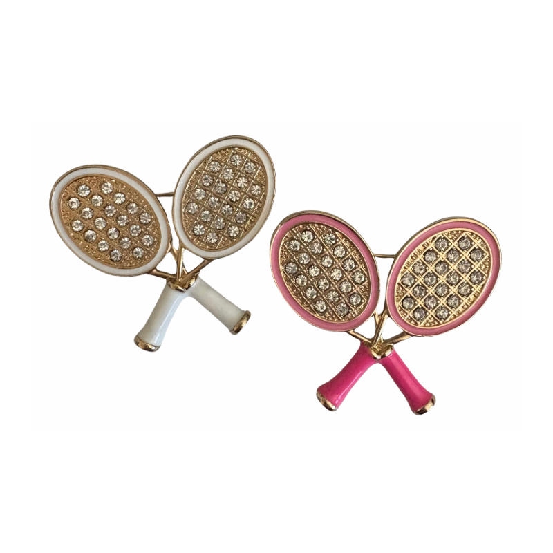 The Enamel Tennis Brooch - Pink or White