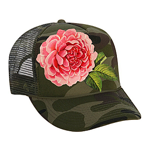 Runway Flower Power Camo Trucker Hat - Pink Flower