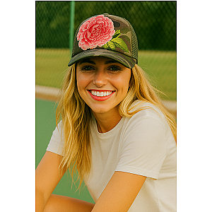 Runway Flower Power Camo Trucker Hat - Pink Flower