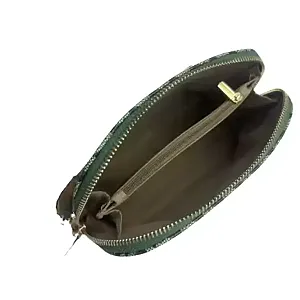 Women's Tennis Makeup Bag | Green Tennis Racquet Print Cosmetic Pouch