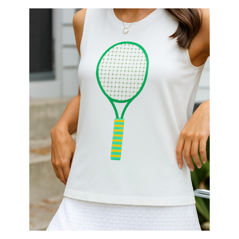 Tennis Power Athletic Tank - White