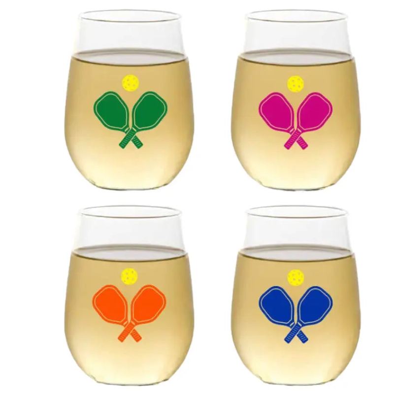 Pickleball Wine Tumbler Set - Day on the Court