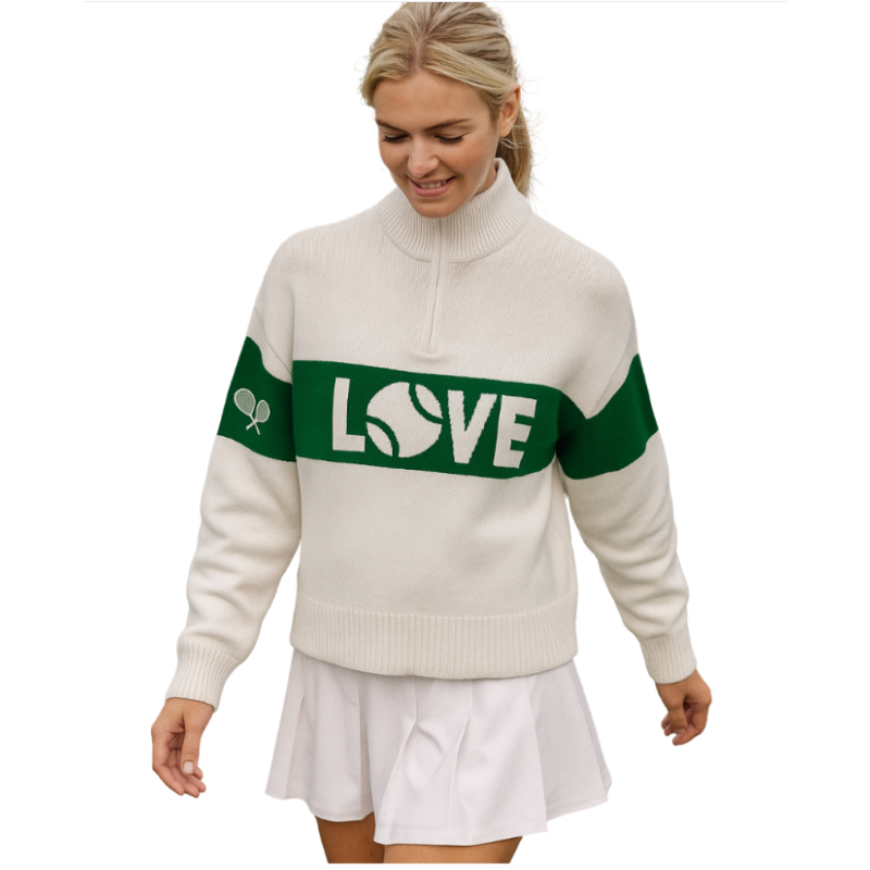 Women's 100% Cotton Tennis Quarter-Zip Sweater | Runway Athletics