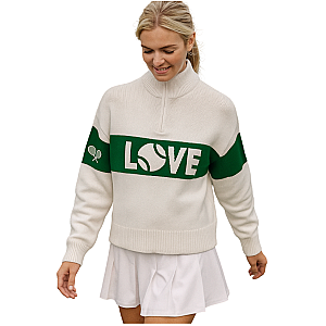 Women's 100% Cotton Tennis Quarter-Zip Sweater | Runway Athletics